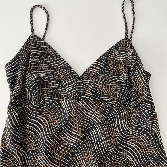 Vintage 90's Y2K Brown Whimsigoth Fairy Grunge Asymmetrical Hem Slip Dress Sz 4 - Picture 5 of 16